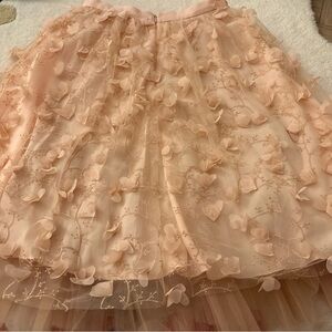Eva Franco Peach Floral A-Line Skirt